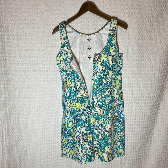 Lilly Pulitzer Dress Ember Shift Sea Oat Escapades In The Everglad Women Sz 8 - Picture 4 of 14